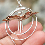 Afbeelding in Gallery-weergave laden, OOAK • Abstract organic pendant #1 • silver &amp; brass  (ready to ship)
