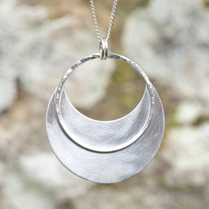 OOAK • Crescent moon pendant in silver #2  (ready to ship)