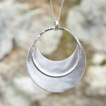 Load image into Gallery viewer, OOAK • Crescent moon pendant in silver #2  (ready to ship)
