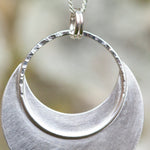 Load image into Gallery viewer, OOAK • Crescent moon pendant in silver #3  (ready to ship)
