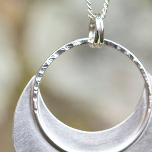 OOAK • Crescent moon pendant in silver #3  (ready to ship)