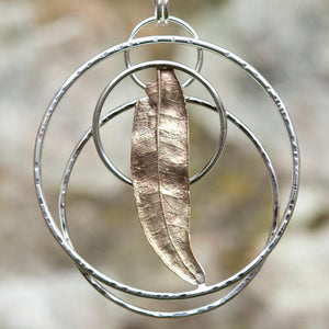 OOAK • Veritable leaf pendant in silver & brass #3  (ready to ship)