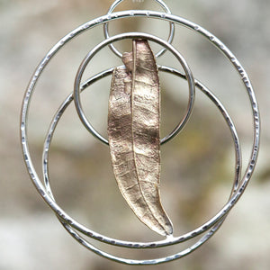 OOAK • Veritable leaf pendant in silver & brass #3  (ready to ship)