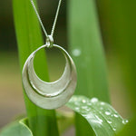 Load image into Gallery viewer, OOAK • Crescent moon pendant in silver #6 (ready to ship)
