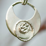 Load image into Gallery viewer, OOAK • Crescent moon pendant in silver #13 (ready to ship)
