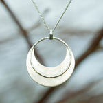 Load image into Gallery viewer, OOAK • Crescent moon pendant in silver #5  (ready to ship)
