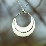 Load image into Gallery viewer, OOAK • Crescent moon pendant in silver #5  (ready to ship)
