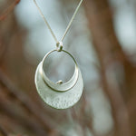 Load image into Gallery viewer, OOAK • Crescent moon pendant in silver #8 (ready to ship)
