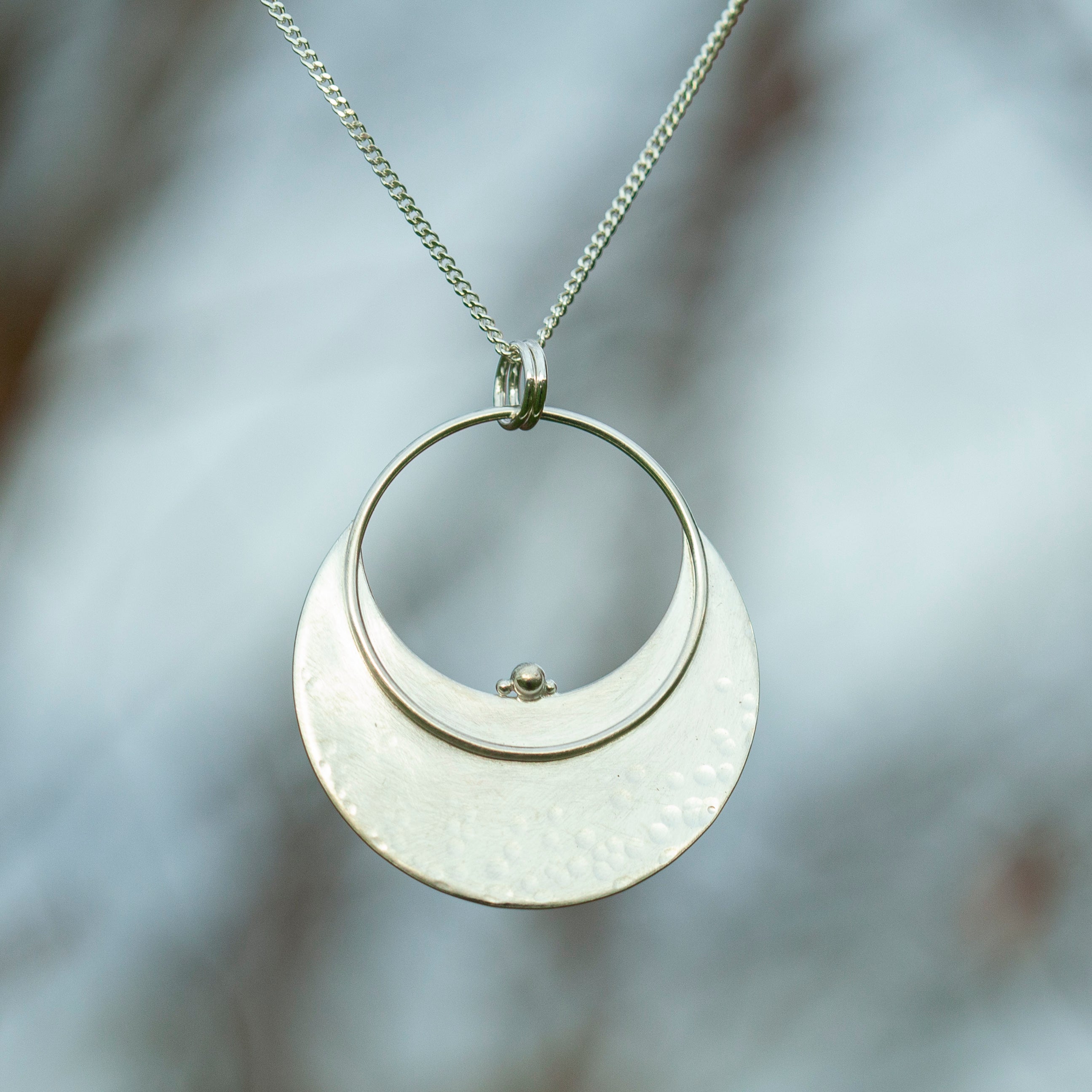 OOAK • Crescent moon pendant in silver #8 (ready to ship)