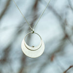 Afbeelding in Gallery-weergave laden, OOAK • Crescent moon pendant in silver #8 (ready to ship)
