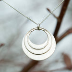 Load image into Gallery viewer, OOAK • Crescent moon pendant in silver #9 (ready to ship)
