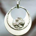 Charger l&#39;image dans la galerie, OOAK • Crescent moon pendant in silver #11 (ready to ship)
