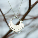 Cargar imagen en el visor de la galería, OOAK • Crescent moon pendant in silver #10 (ready to ship)
