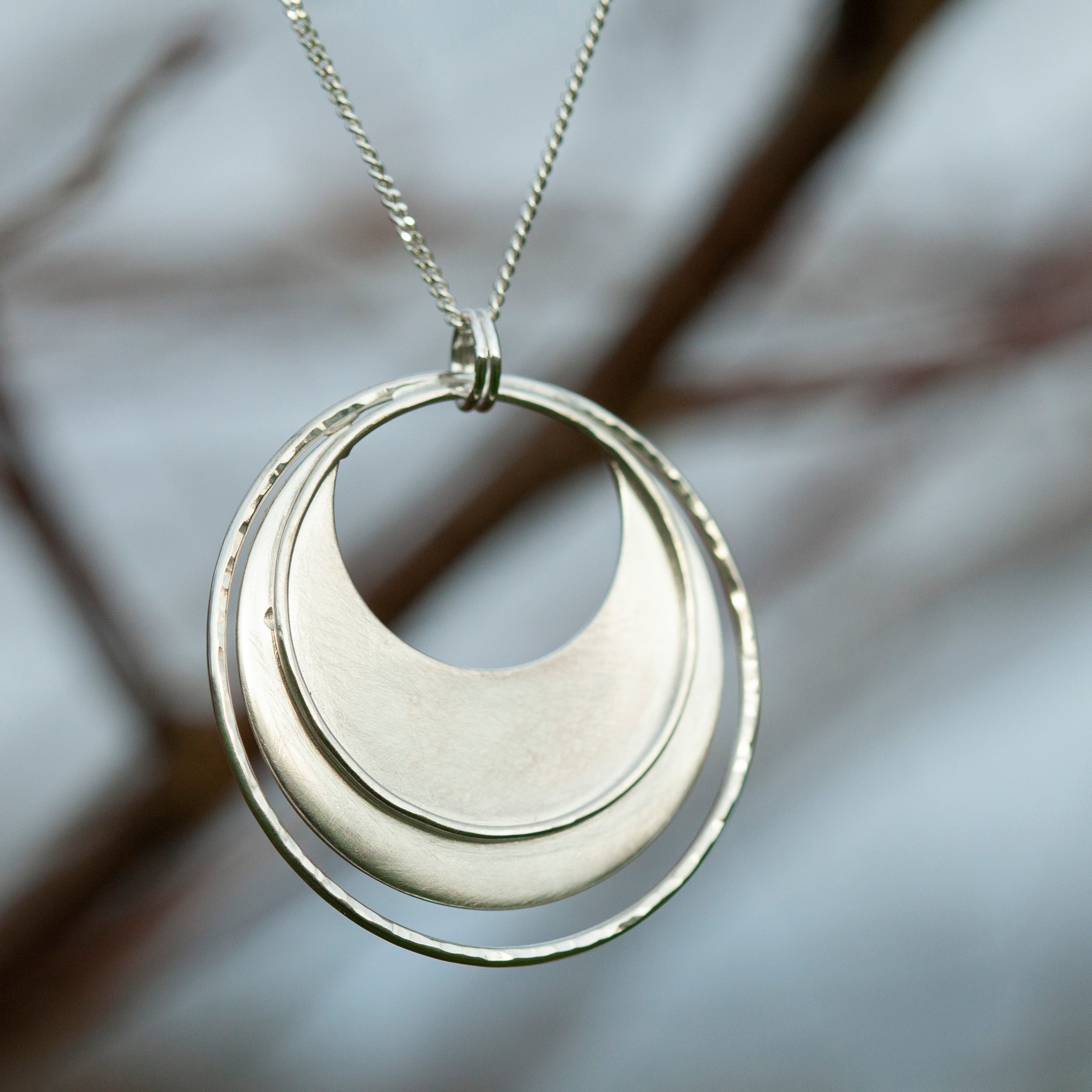 OOAK • Crescent moon pendant in silver #10 (ready to ship)