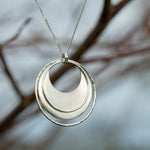 Load image into Gallery viewer, OOAK • Crescent moon pendant in silver #10 (ready to ship)
