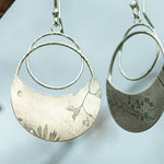 Load image into Gallery viewer, OOAK • Vegetal Moon earrings #15 • silver (ready-to-ship)

