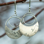 Charger l&#39;image dans la galerie, OOAK • Vegetal Moon earrings #15 • silver (ready-to-ship)
