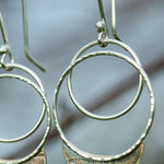 Charger l&#39;image dans la galerie, OOAK • Vegetal Moon earrings #13 • silver &amp; brass (ready-to-ship)
