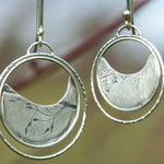 Charger l&#39;image dans la galerie, OOAK • Vegetal Moon earrings #17 • silver (ready-to-ship)
