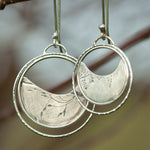 Load image into Gallery viewer, OOAK • Vegetal Moon earrings #17 • silver (ready-to-ship)
