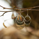 Afbeelding in Gallery-weergave laden, OOAK • Vegetal Moon earrings #9 • silver &amp; brass (ready-to-ship)
