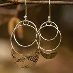 Load image into Gallery viewer, OOAK • Vegetal Moon earrings #9 • silver &amp; brass (ready-to-ship)
