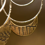 Charger l&#39;image dans la galerie, OOAK • Vegetal Moon earrings #9 • silver &amp; brass (ready-to-ship)
