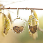 Load image into Gallery viewer, OOAK • Vegetal Moon earrings #12 • silver &amp; brass (ready-to-ship)
