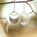 Charger l&#39;image dans la galerie, OOAK • Vegetal Moon earrings #14 • silver (ready-to-ship)
