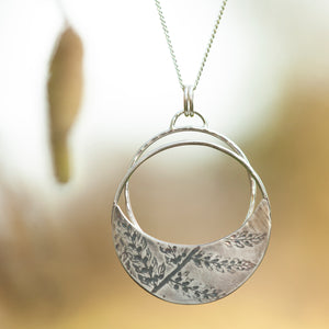 OOAK • Vegetal Moon pendant #14 • silver (ready-to-ship)