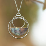 Load image into Gallery viewer, OOAK • Vegetal Moon pendant #11 • silver &amp; brass (ready-to-ship)
