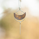 Load image into Gallery viewer, OOAK • Vegetal Moon pendant #13 • silver &amp; brass (ready-to-ship)
