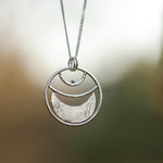 Afbeelding in Gallery-weergave laden, OOAK • Vegetal Moon pendant #15 • silver (ready-to-ship)
