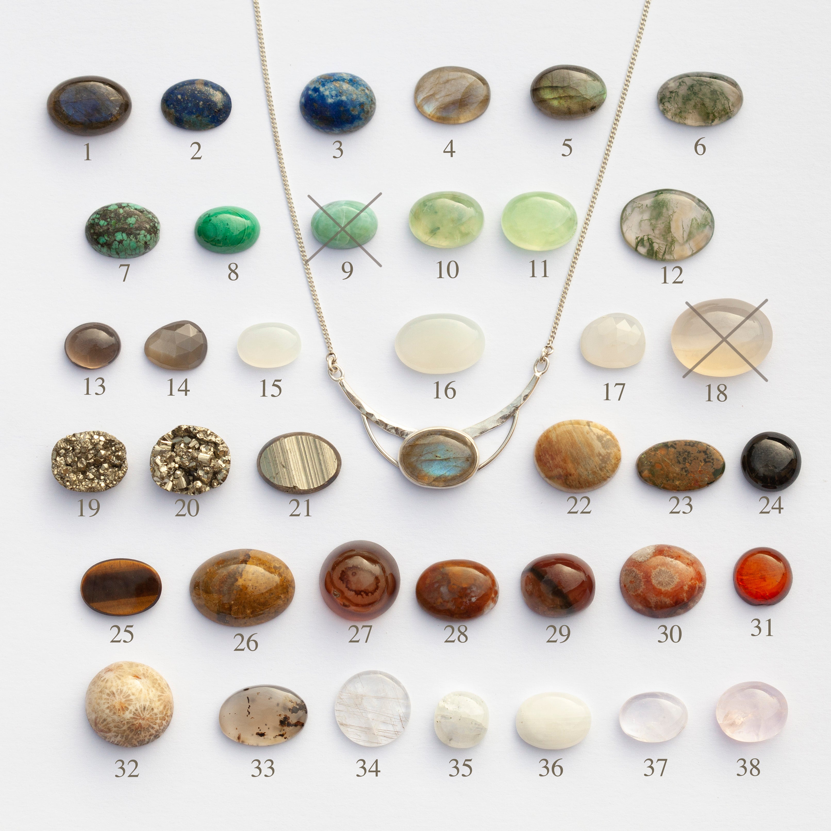 Choose Your Stone : Kiru necklace   (made to order)