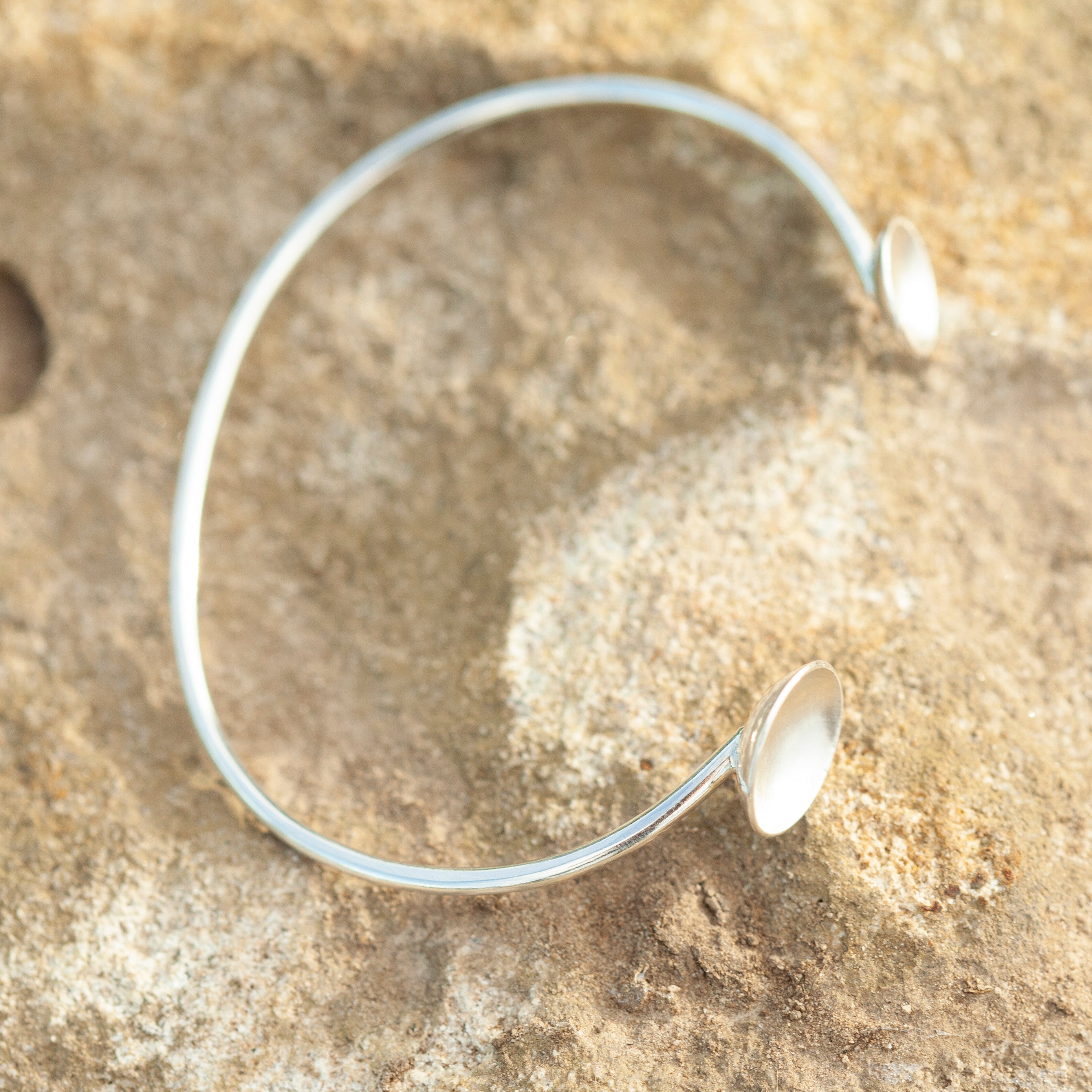 OOAK Edge elegance bracelet in silver #4 •  5,5cm (ready-to-ship)