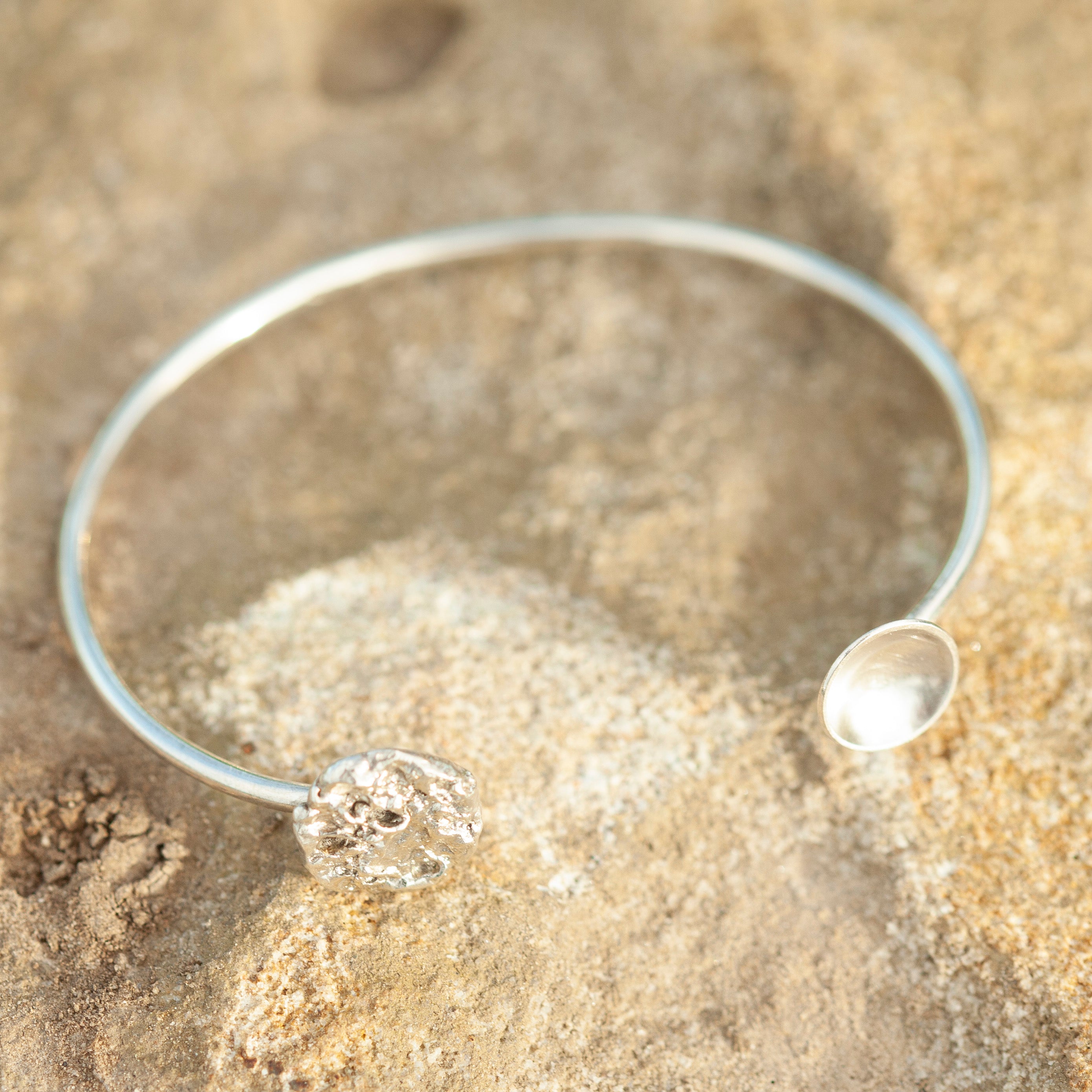 OOAK Edge elegance bracelet in silver #3 •  5cm (ready-to-ship)