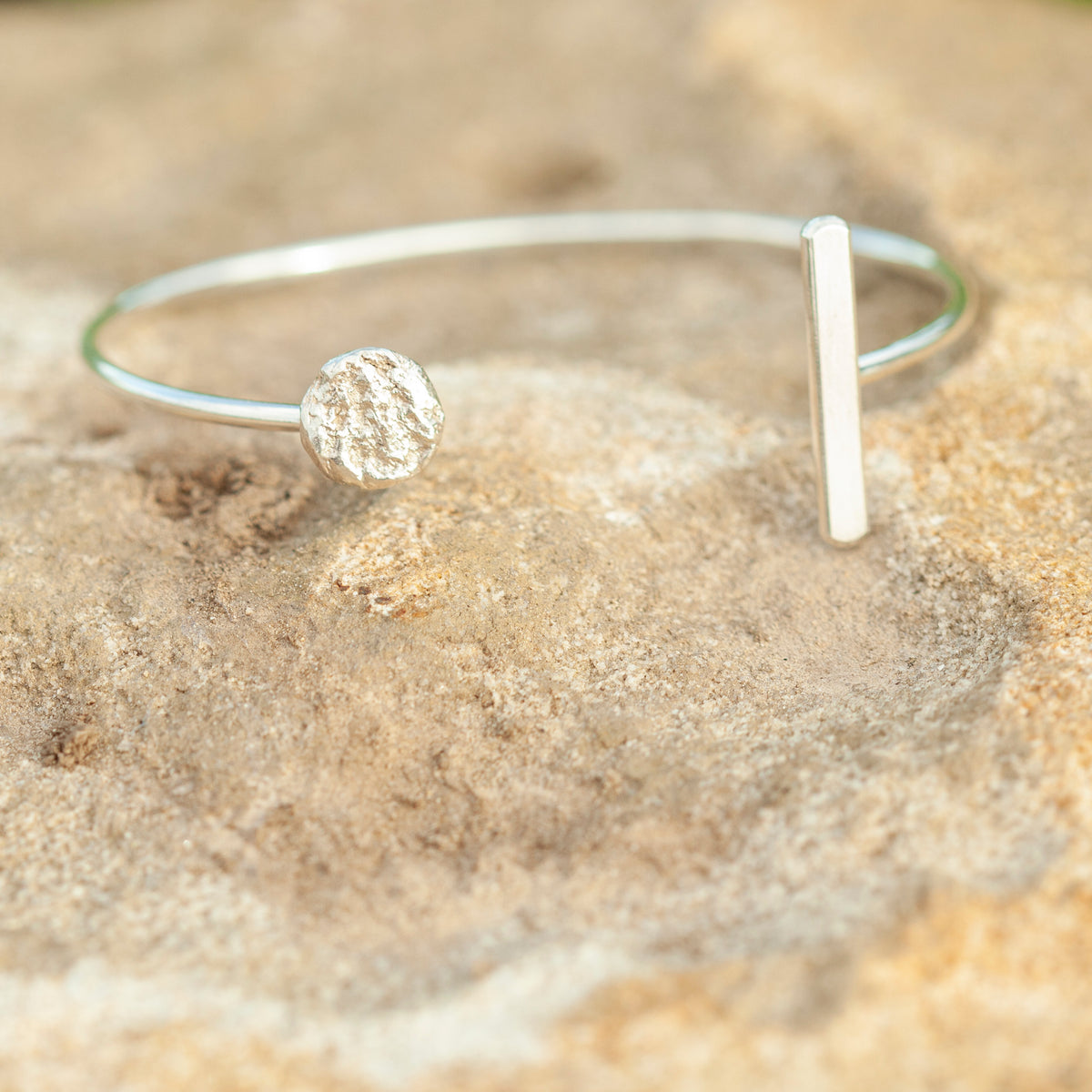 OOAK Edge elegance bracelet in silver #2 •  6cm (ready-to-ship)