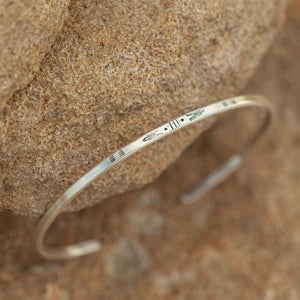 OOAK Ethnic bracelet in silver #11 • size 5,5cm (ready-to-ship)