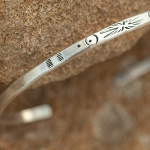 OOAK Ethnic bracelet in silver #13 • size 5cm (ready-to-ship)