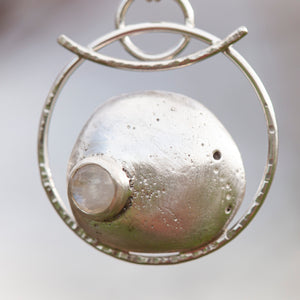 OOAK • Silver Pebble pendant with White labradorite #4 (ready to ship)