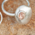 Load image into Gallery viewer, OOAK • Silver Pebble ring set #2, pink tourmaline, size 57,5 (ready to ship)

