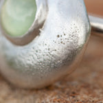 Cargar imagen en el visor de la galería, OOAK • Silver Pebble ring set #3, prehnite, size 55 (ready to ship)
