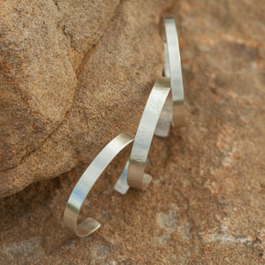 OOAK Simple flat bracelet in silver #1 • size 5,5cm (ready-to-ship)