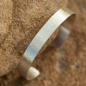 OOAK Simple flat bracelet in silver #3 • size 5,5cm (ready-to-ship)