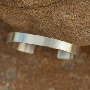 OOAK Simple flat bracelet in silver #1 • size 5,5cm (ready-to-ship)