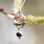 Charger l&#39;image dans la galerie, OOAK • Osmose pendant #3 ~ silver, rutilated quartz, amethyst and fern (ready to ship)
