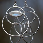 Cargar imagen en el visor de la galería, OOAK Cosmos earrings #10 ~ silver &amp; white labradorite (ready-to-ship)
