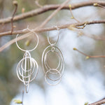 Load image into Gallery viewer, OOAK Cosmos earrings #6 ~ silver (ready-to-ship)
