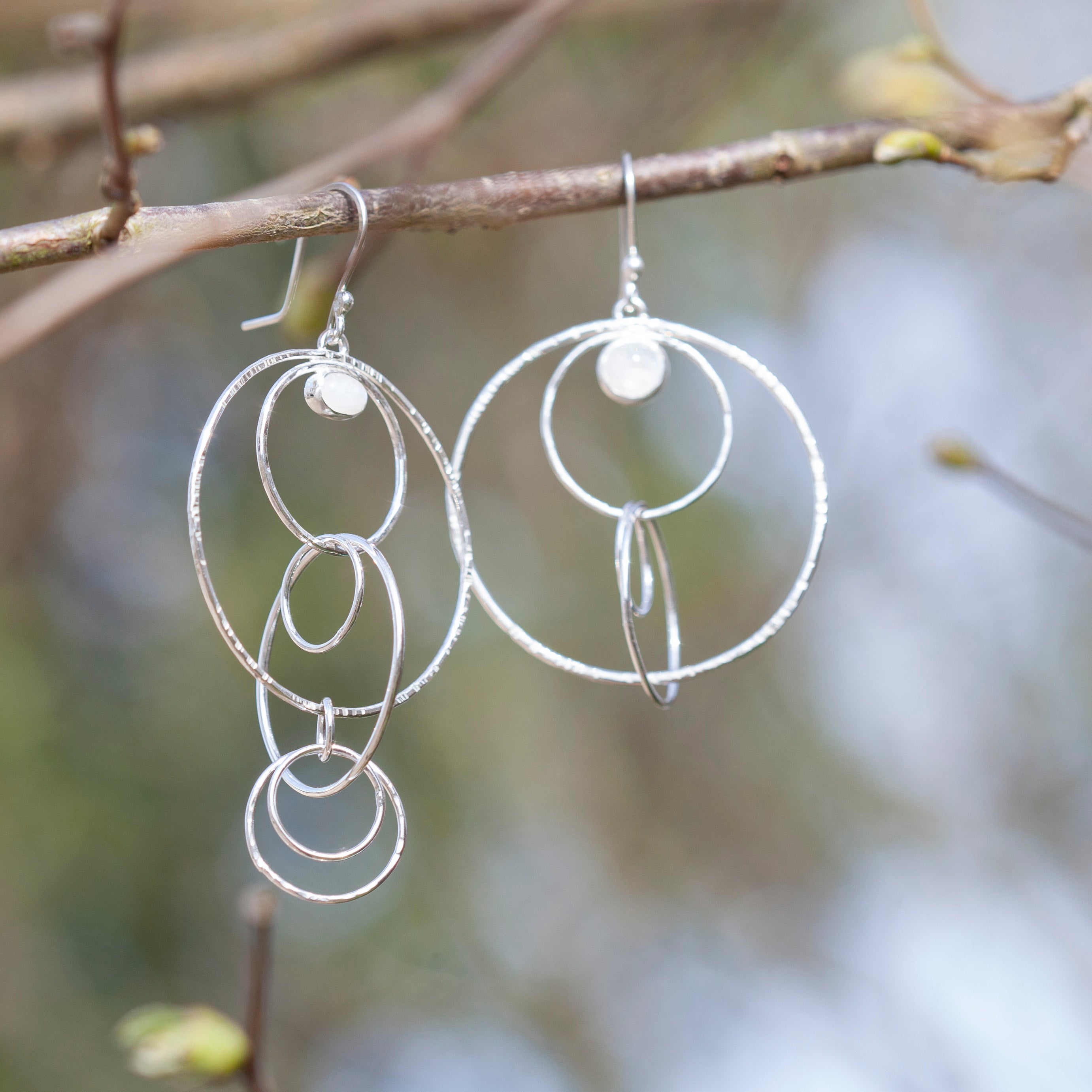 OOAK Cosmos earrings #8 ~ silver & white labradorite (ready-to-ship)
