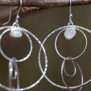 OOAK Cosmos earrings #8 ~ silver & white labradorite (ready-to-ship)